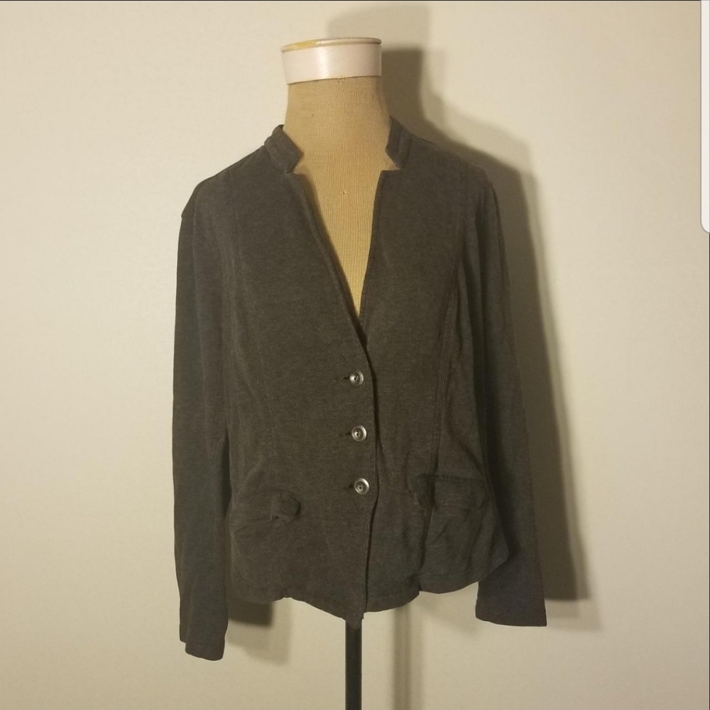 Torrid Dark Grey Office Wear Blazer Size 0 With Front Pockets.
